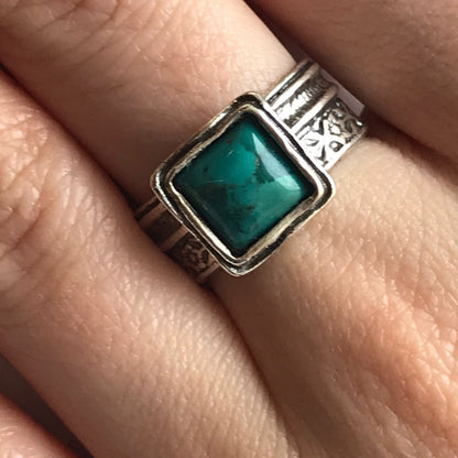 Bague en argent avec turquoise 01R485TQ