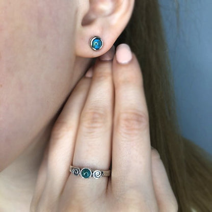 Silver ring with turquoise 01R603TQ