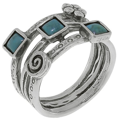 Silver ring with turquoise 01R610TQ