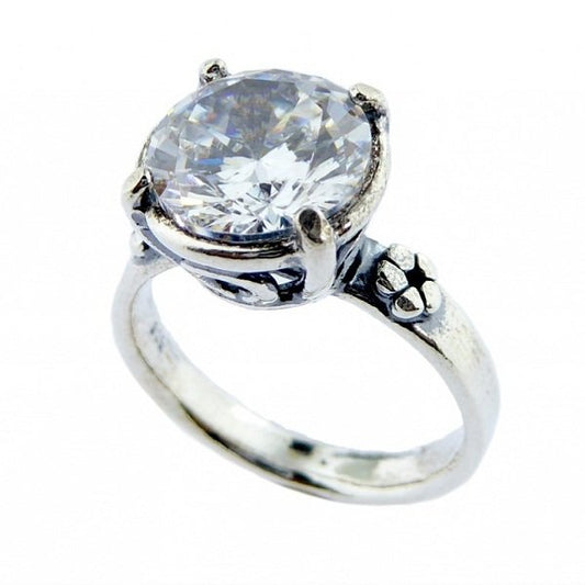 Silver ring with zircon 01R636CZ