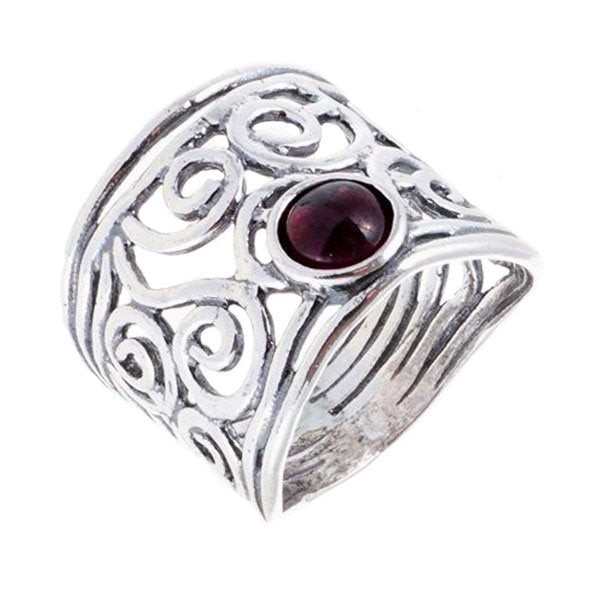 Bague en argent avec grenat 01R680GR