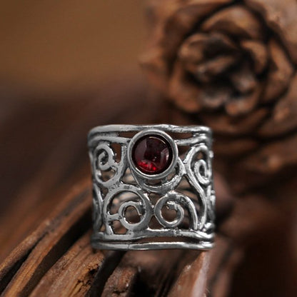 Silver ring with garnet 01R680GR