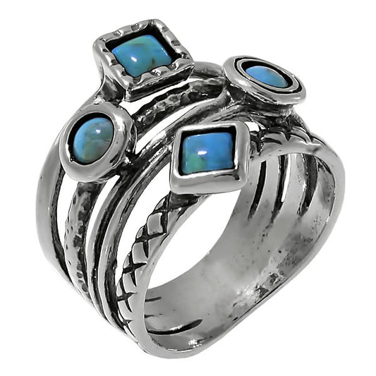 Bague en argent avec turquoise 01R799TQ