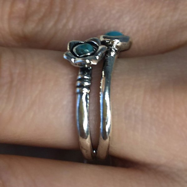 Silver ring with turquoise 01R855TQ