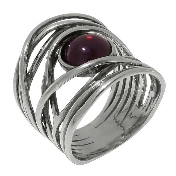 Silver ring with garnet 01R896GR