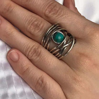 Silver ring with turquoise 01R896TQ