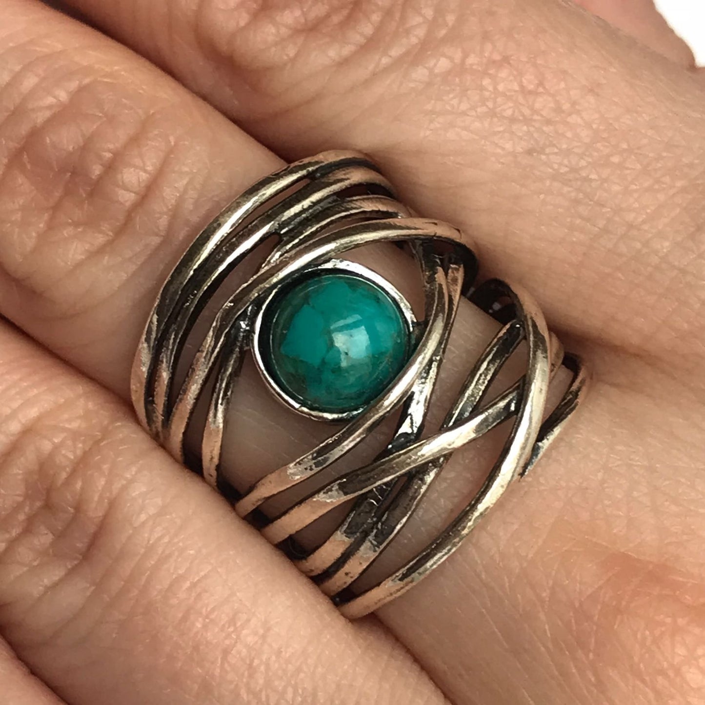 Bague en argent avec turquoise 01R896TQ