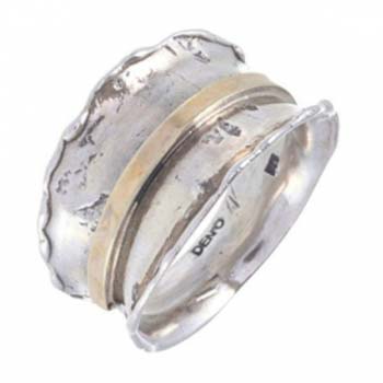 Silver ring with gold MVR1101G