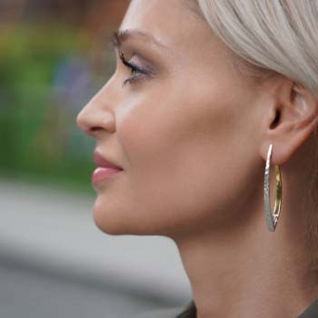 Silver earrings with gold MVE275G