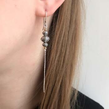 Silver earrings with goldfilled MVEh9