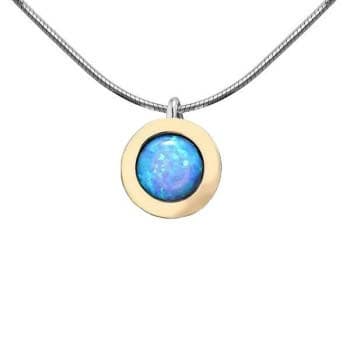 Silver necklace with opal and gold MVN1732GOP