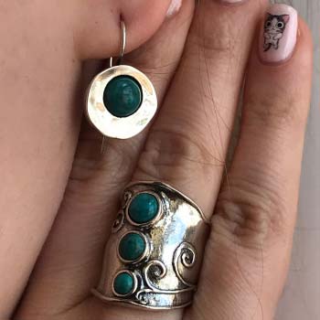 Silver earrings with turquoise MVE916TQ