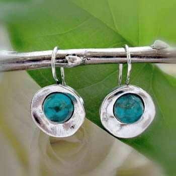 Silver earrings with turquoise MVE916TQ