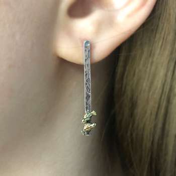 Silver earrings with gold MVE1455G