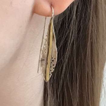 Silver earrings with gold MVE1648G