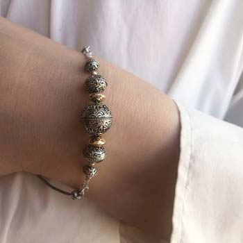 Silver bracelet with goldfilled MVBh17