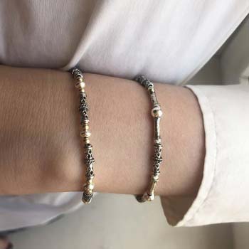 Silver bracelet with goldfilled MVBh72