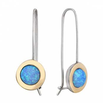 Silver earrings with opal and gold MVE1732/3GOP