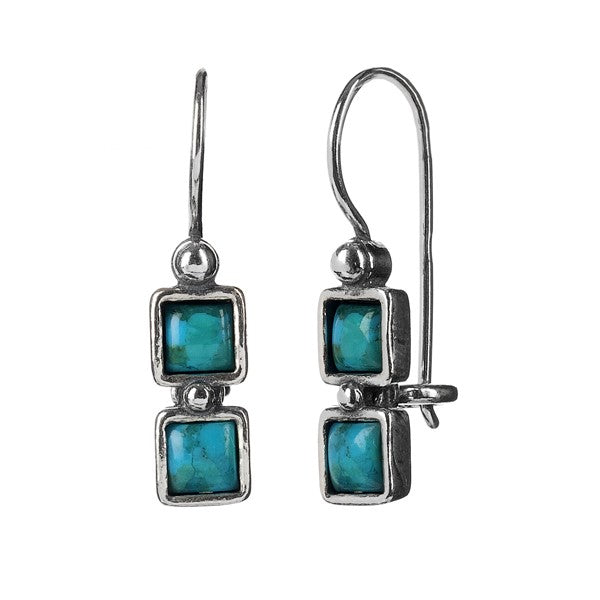 Silver earrings with turquoise 01E832TQ - Deno Silver
