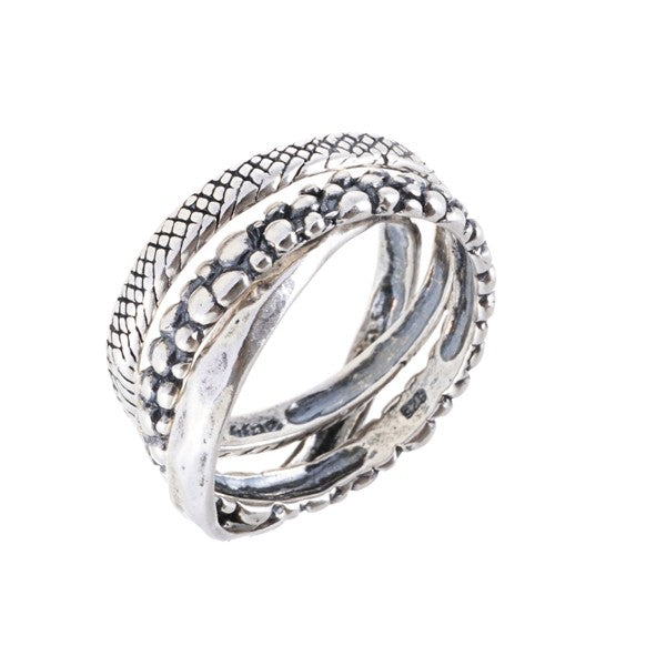 Set of 3 Connected Silver Rings 01R2317