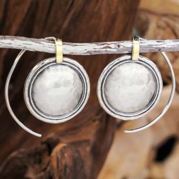 Silver Earrings with Gold MVE1388/1G