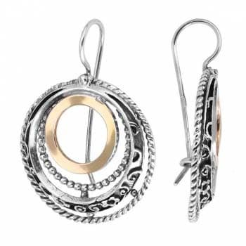 Silver earrings with gold MVE1118G