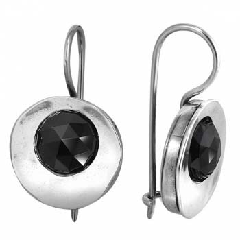 Silver earrings with onyx MVE916ON