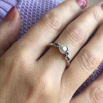 Silver ring with pearl MVR1769PL