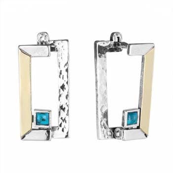 Silver earrings with turquoise and gold MVE0020GTQ