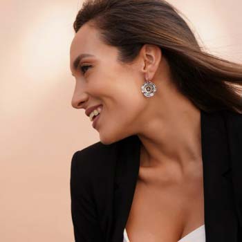 Boucles d'oreilles en argent avec zircon et or MVE1525GCZ