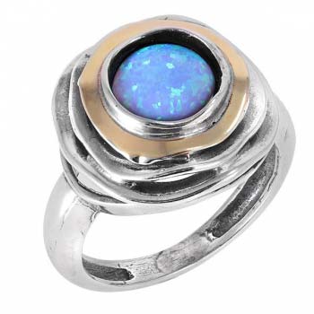 Silver ring with opal and gold MVR1103GOP