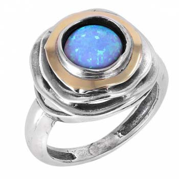 Silberring mit Opal und Gold MVR1103GOP