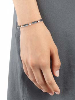 Silbernes Armband mit Perlen und vergoldetem MVBh11/1PL
