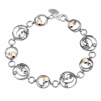 Silver bracelet with zircon and gold MVB1442G