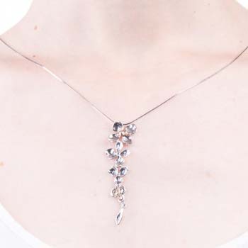 Silver necklace with gold MVN1632G
