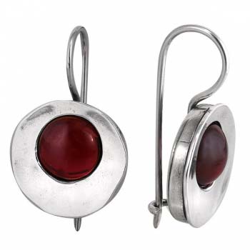 Silver earrings with garnet MVE916GR