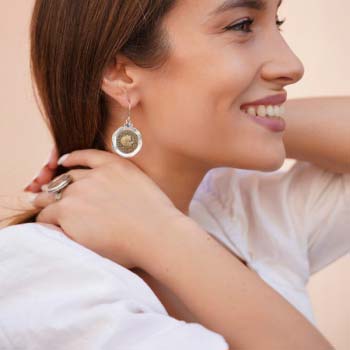 Silver earrings with roman coin MVErep024