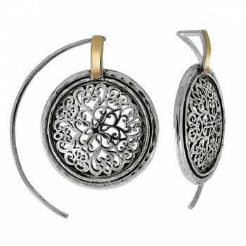 Silver earrings with gold MVE1388/2G