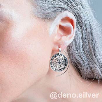 Silver earrings with gold MVE1388/2G
