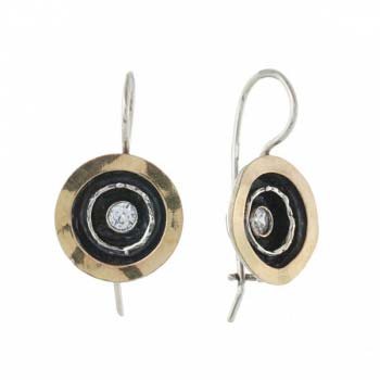 Silver earrings with zircon and gold MVE1464GCZ