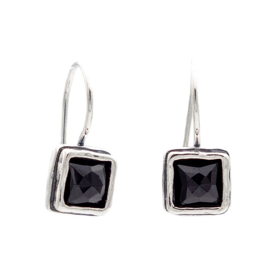 Silver earrings with onyx 01E454ON