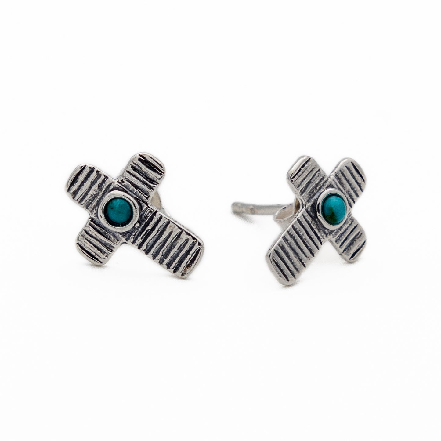Silver earrings with turquoise 01E3344TQ