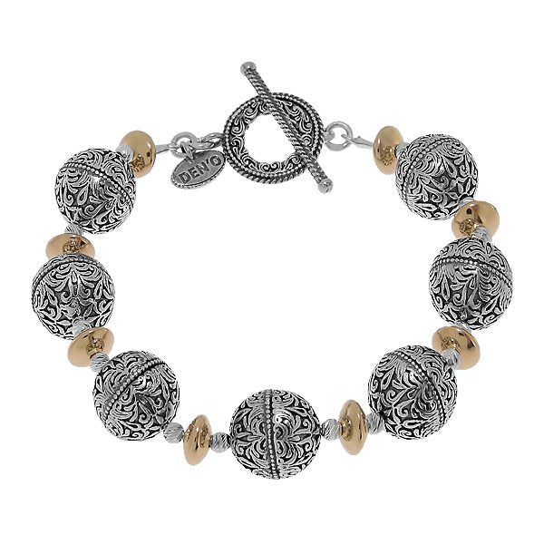 Silver bracelet with goldfilled MVBh18