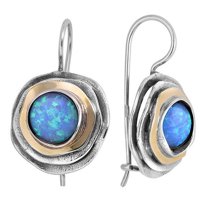 Silver earrings with opal and gold MVE1103GOP