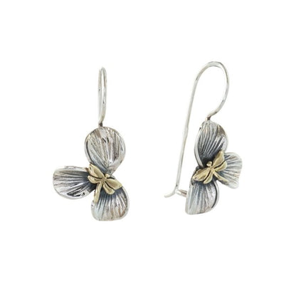 Silver earrings with gold MVE1499G