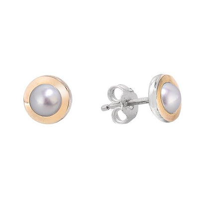 Boucles d'oreilles en argent avec perles et or MVE1576GPL