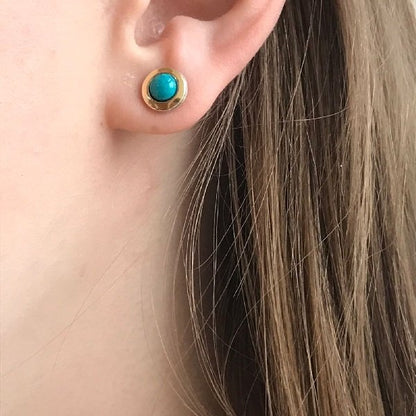 Silver earrings with turquoise and gold MVE1576GTQ
