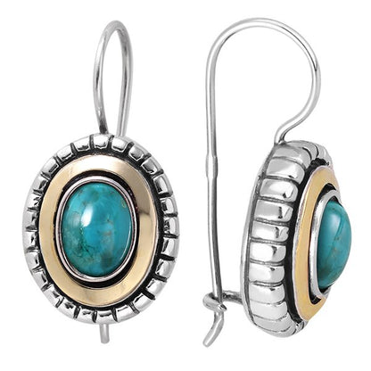 Silver earrings with turquoise and gold MVE1681GTQ