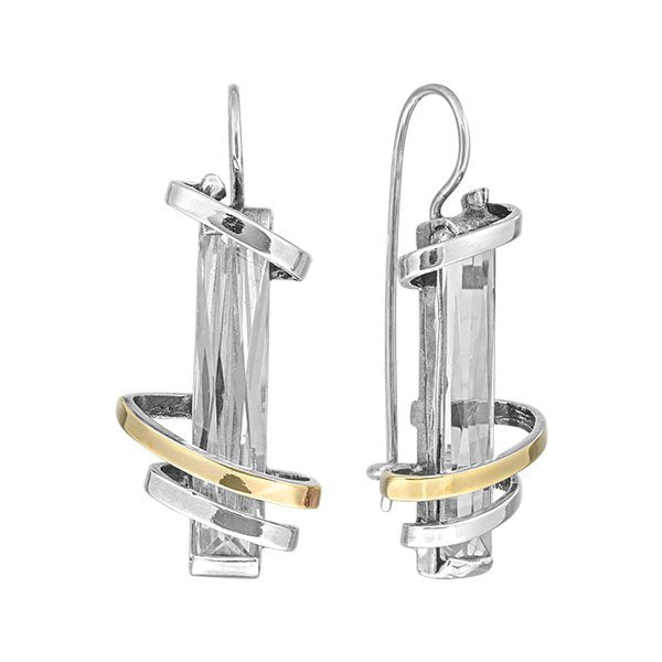 Silver earrings with gold MVE673GCZ