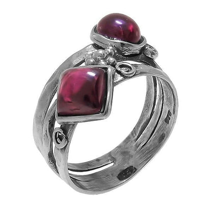 Silver ring with garnet MVR1028GR